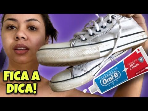 Mistura Eficiente de Pasta de Dente para Limpar Tênis